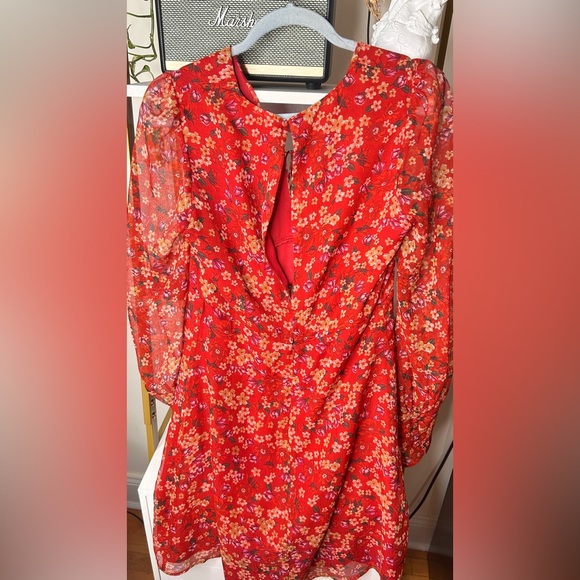 Mango summer red flowers dress - Picture 5 of 7